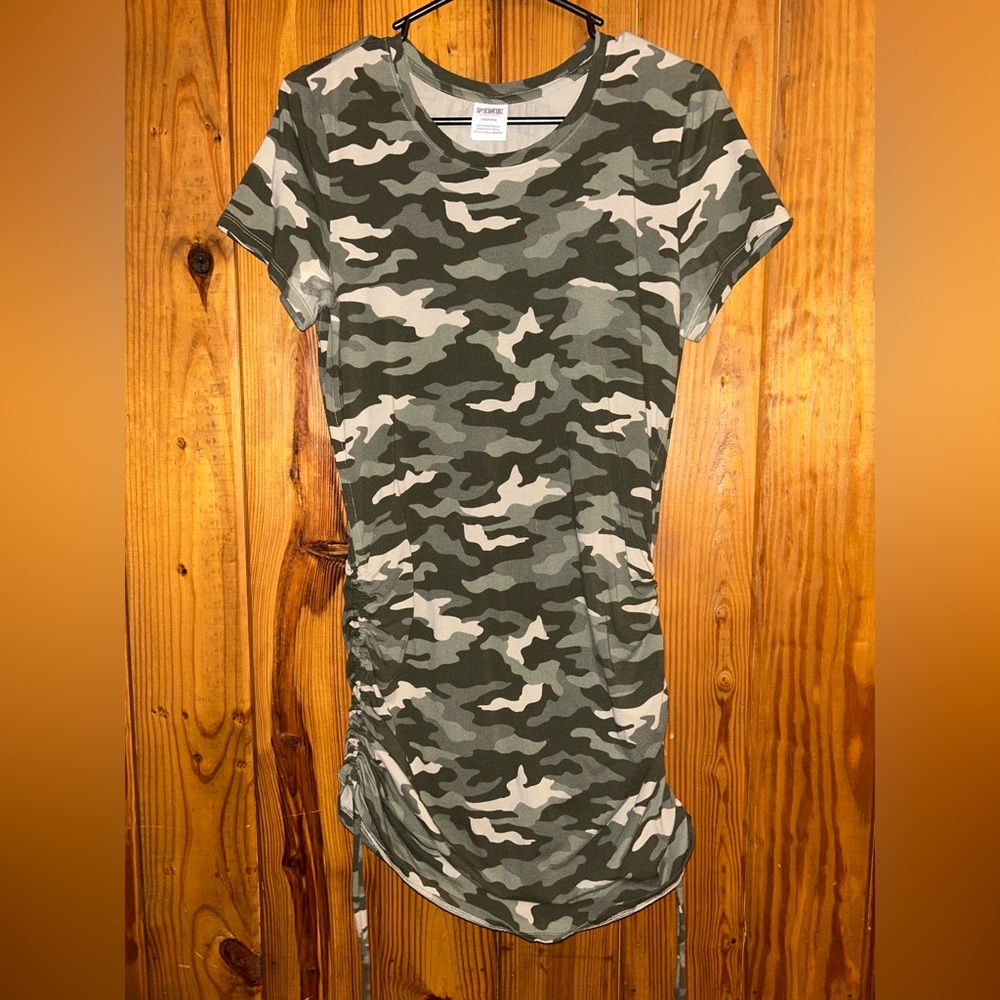 Pink camo fitted dress